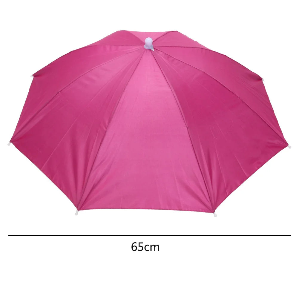 Headworn Umbrella with Elastic Band Anti-Rain Headwear Brolly Cap Waterproof Sunscreen Hat Umbrella Universal for Camping Hiking Zpaxo