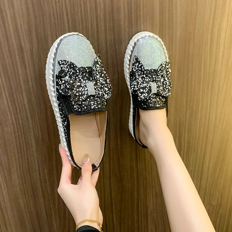 Women's Rhinestone Luxury Flats Slippers 2026 Fashion Slip-on Crystal Zpaxo