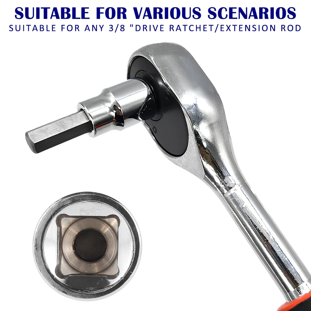 9/18Pcs Hex Bit Socket Set Sturdy Allen Key Sockets Professional 3/8inch Drive Drill Metric Tools Kit Durable Impact Socket Set Zpaxo