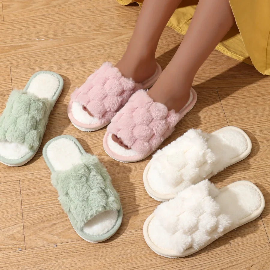 Four Seasons Women's Home Slippers Slides Sandals Shoes Open Toe Non