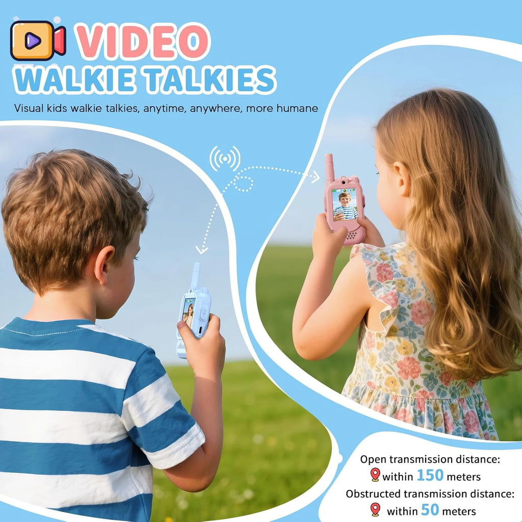 Children Kids Video Walkie Talkie Toys Outdoor 2 Pack Rechargeable Toddler Parent-Child Intercom With HD Camera For Boys & Girls Zpaxo