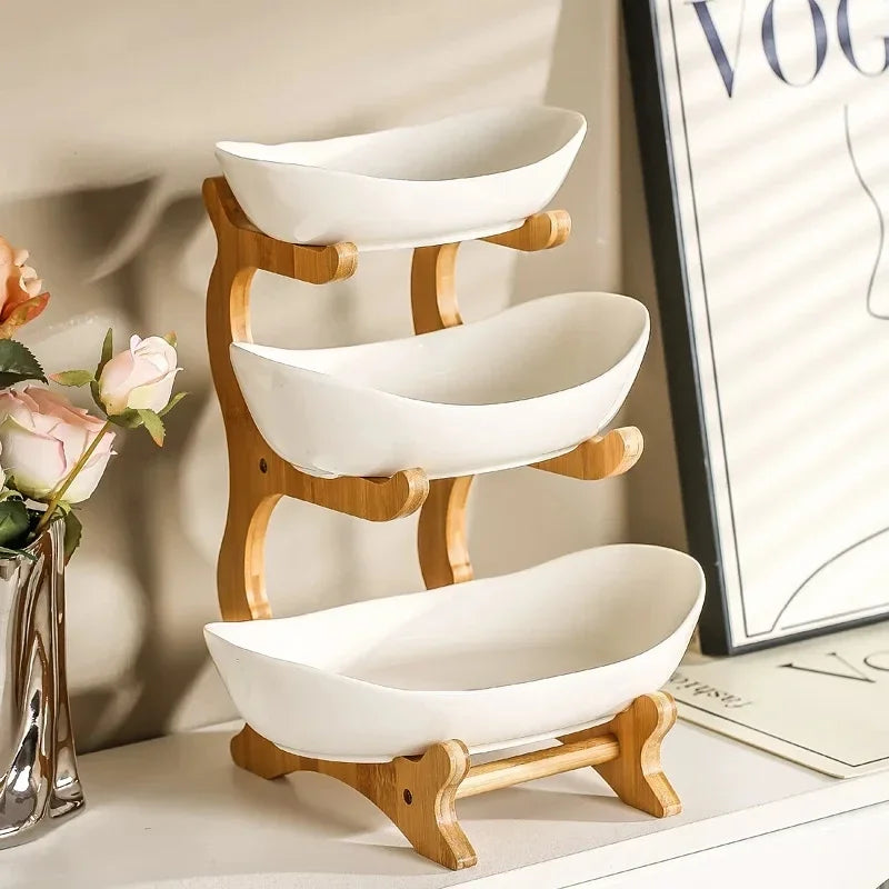 2 3 Layer Fruit Plate Home Snack Dish Creative Candy Modern Dried