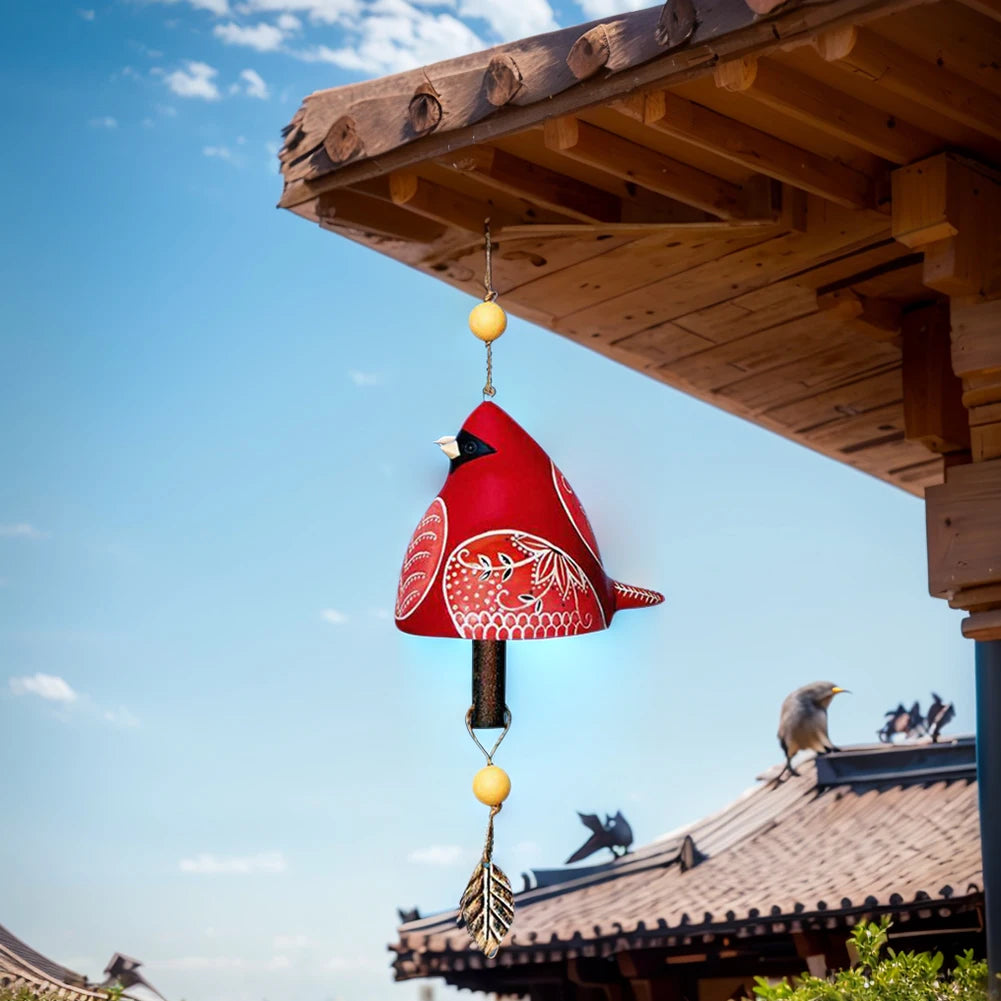 Cute Bird Wind Chime Resin Song Bell Hanging Ornaments Wall Window