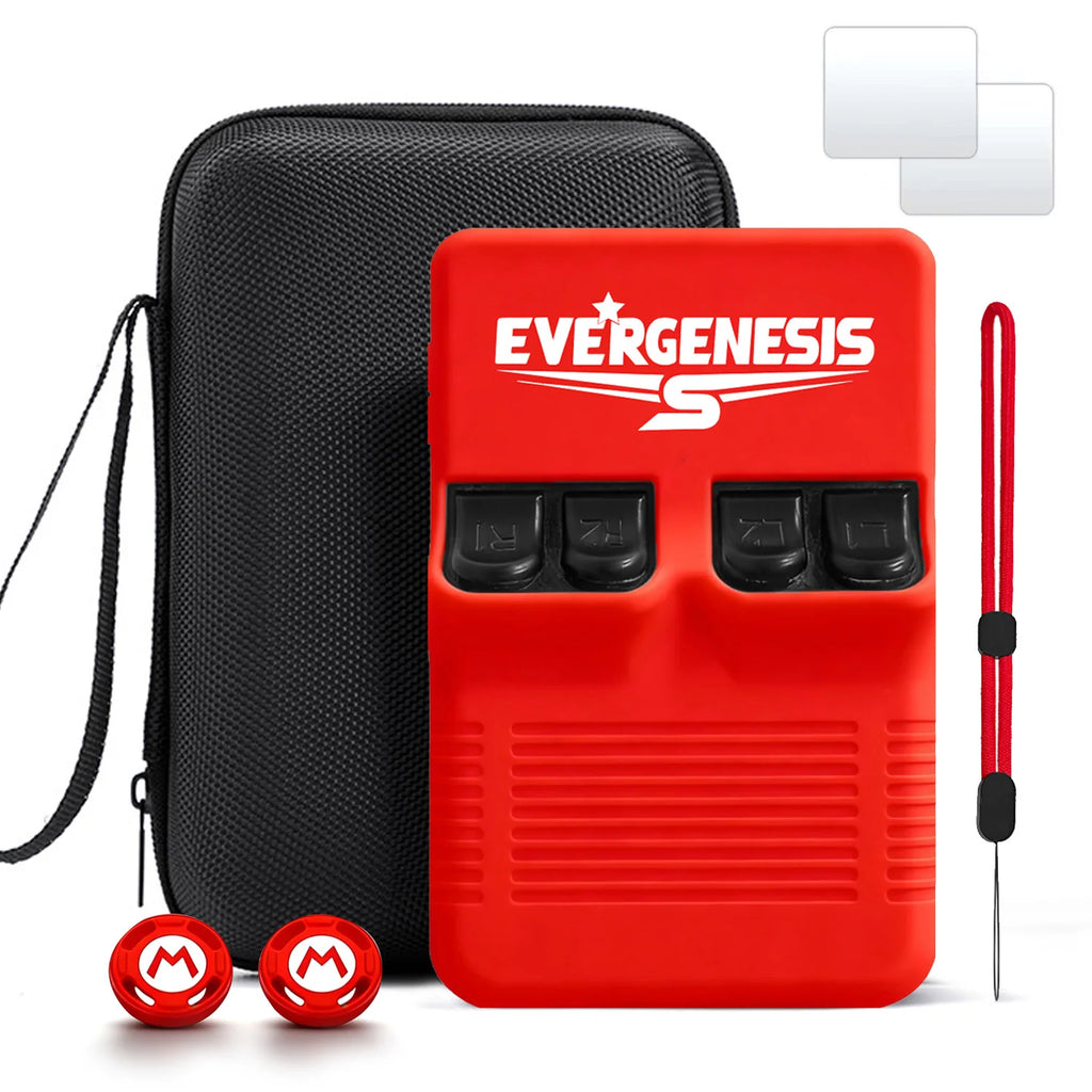 Full Protection Silicone Case for R36S - 360° Shockproof Cover Anti-Scratch Anti-Slip Soft Shell with Raised Bezel & Storage Box Zpaxo R36S-Red-A Bag EVERGENESIS