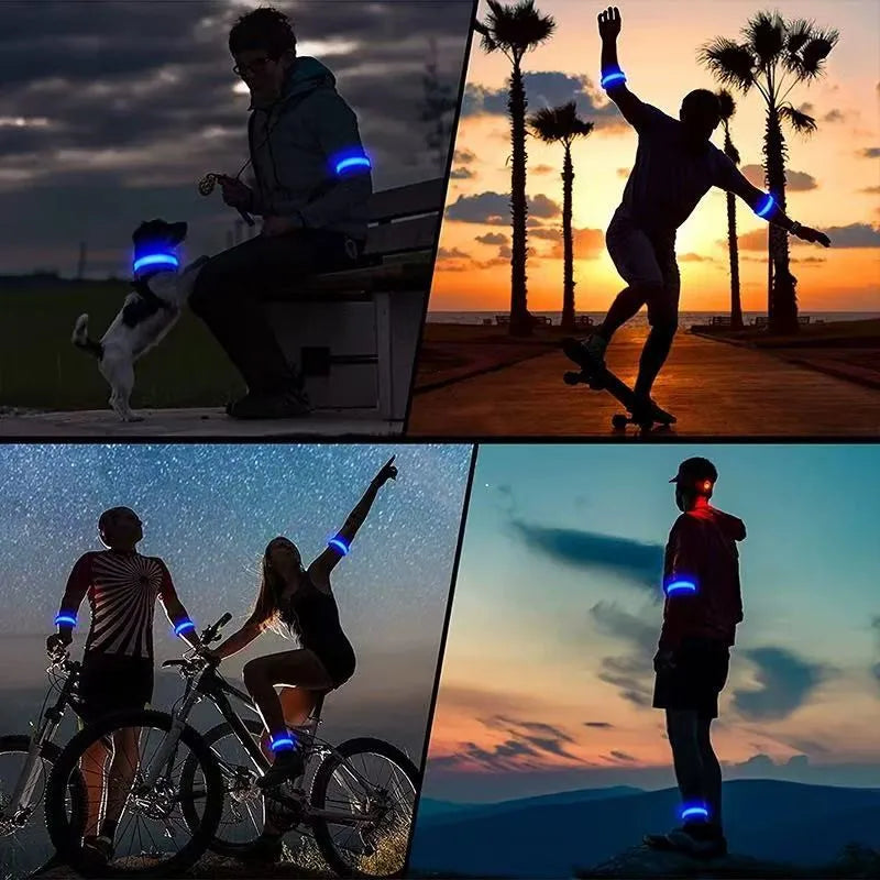 Outdoor Night Running LED Wristband Light Emitting Arm Guard Cycling