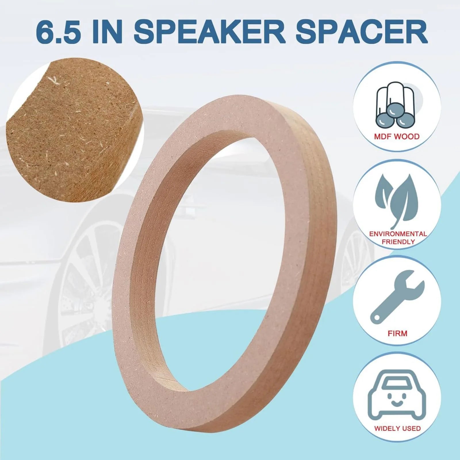 4cs 6 5-inch Universal Wooden Car Speaker Subwoofer Mounting Spacer