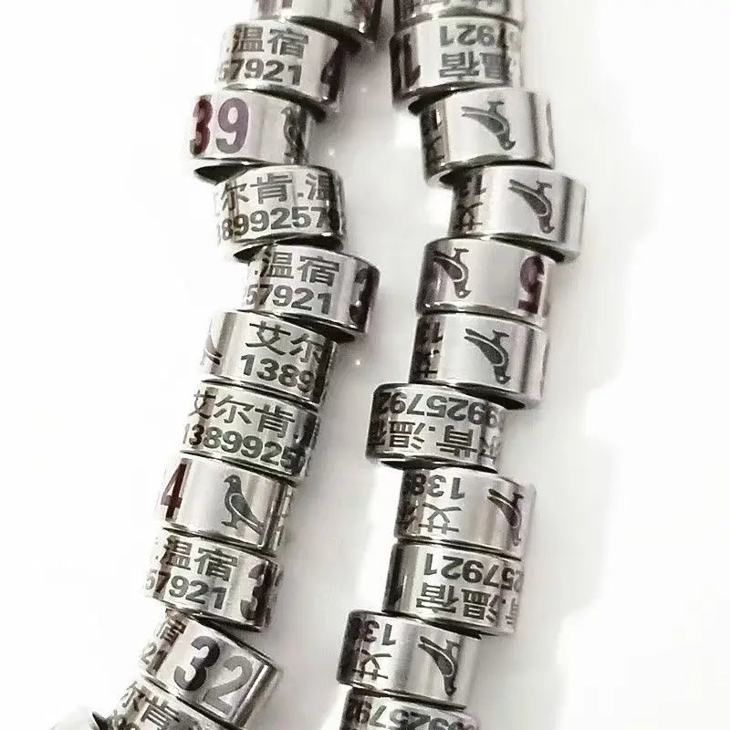 Customized Bird Parrot Dove Pigeon Stainless Steel Leg Rings Custom