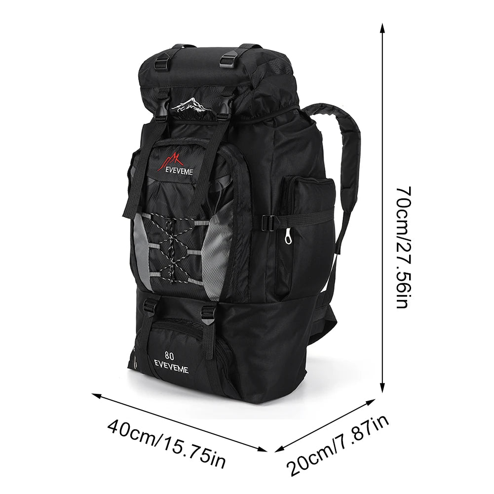 Ultralight Travel Bag Large Capacity Mountaineering Outdoor Hiking Zpaxo Black