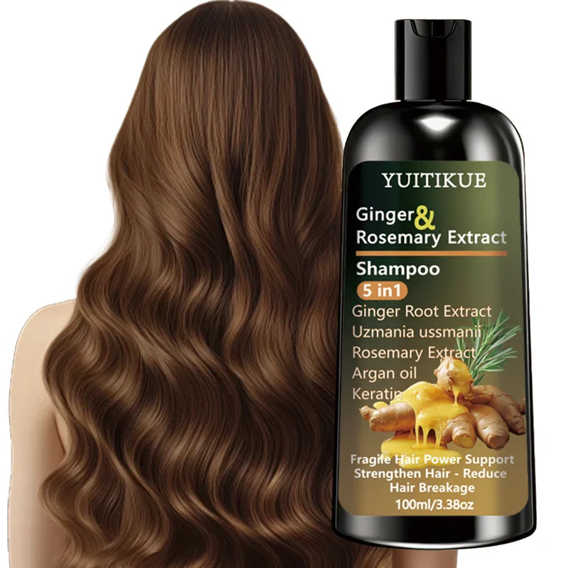 Ginger & Rosemary 5-in-1 Shampoo | Keratin & Argan Oil 100ml Hair Strengthening Shampoo Zpaxo