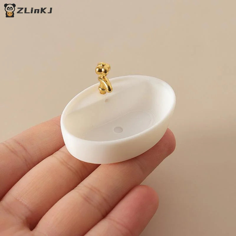 ▶Micro Scene Decor Bathroom Wash Basins Wall Shelf Model 1/12 Scale Dollhouse Furniture Decoration Pretend Play Toys Zpaxo