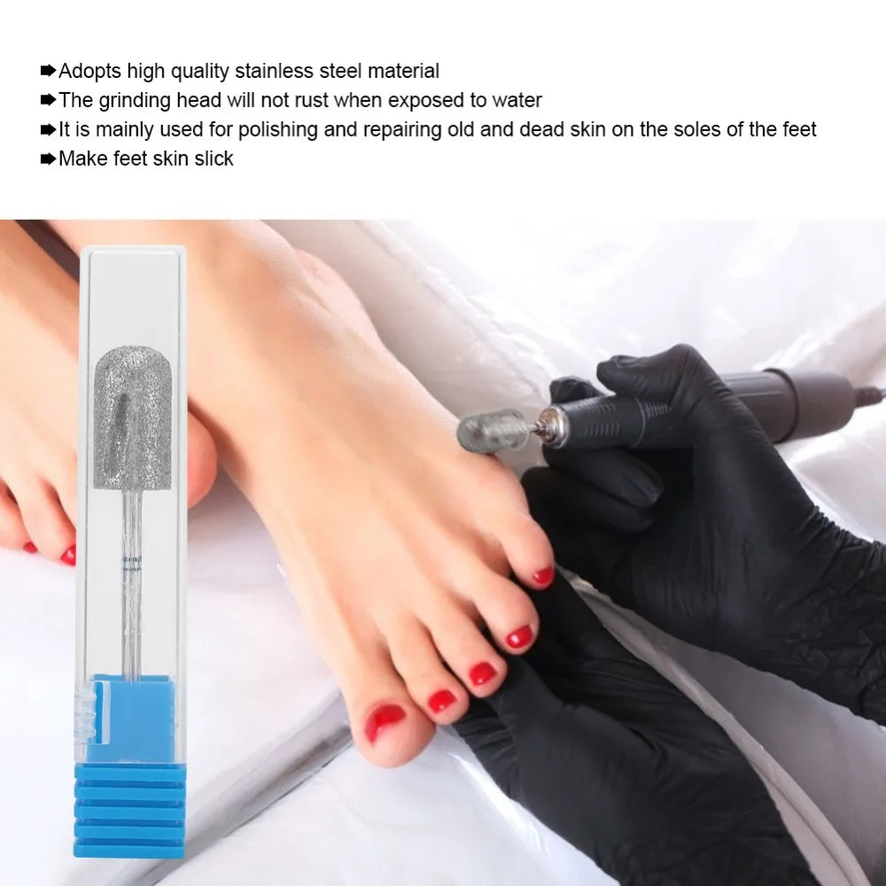 Stainless Steel Pedicure Polishing Head Diamond Carbide 3 Shank Foot Zpaxo