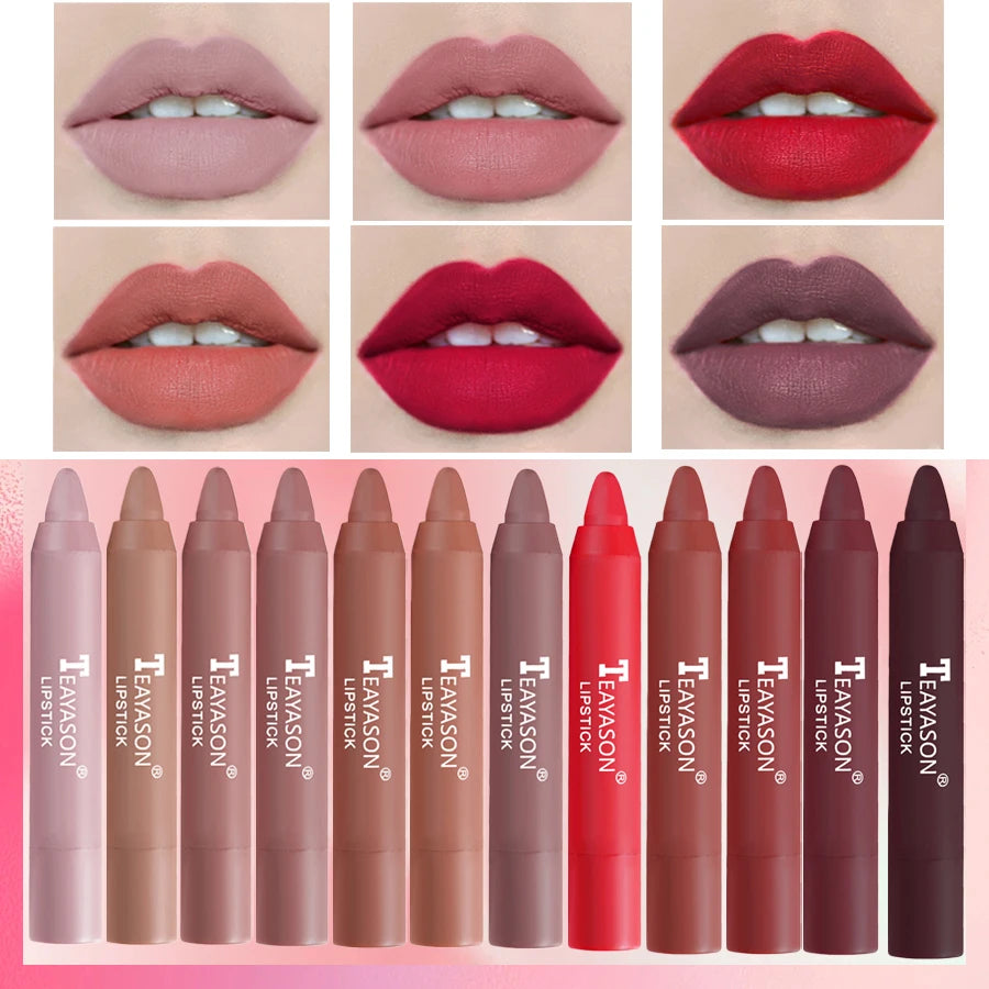 Matte lipstick for easy application, smudge-proof, daily moisturizing, lipstick, holiday gift, light makeup, lip pen, lipliner, Zpaxo