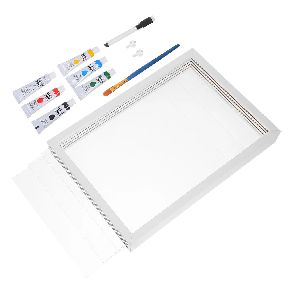 Family Handprint Wooden Frame DIY Art Print Craft Display Case Box
