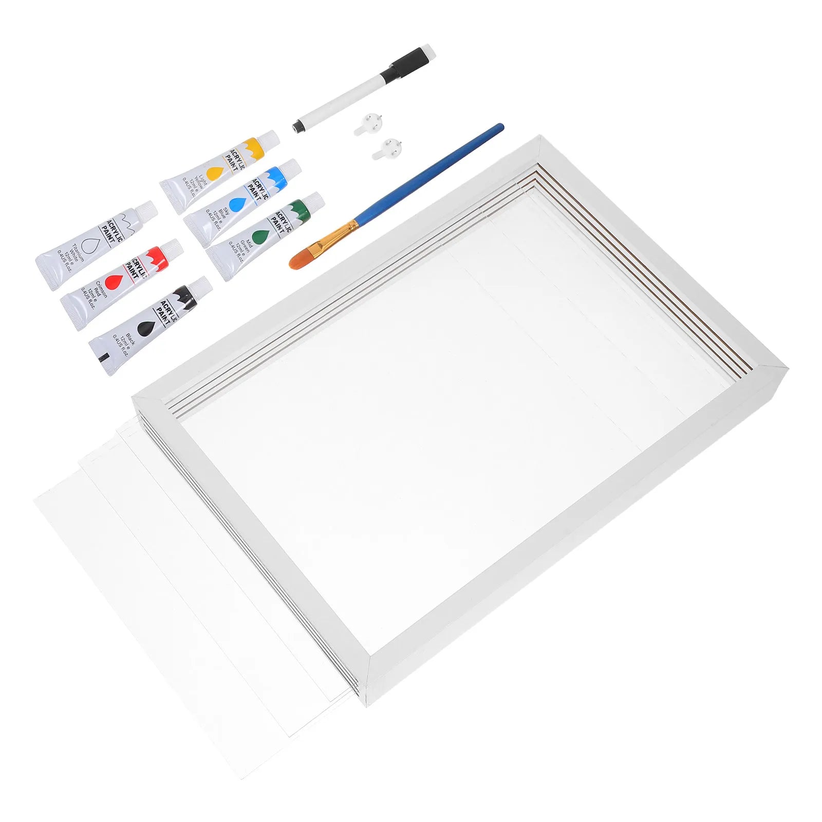 Family Handprint Wooden Frame DIY Art Print Craft Display Case Box