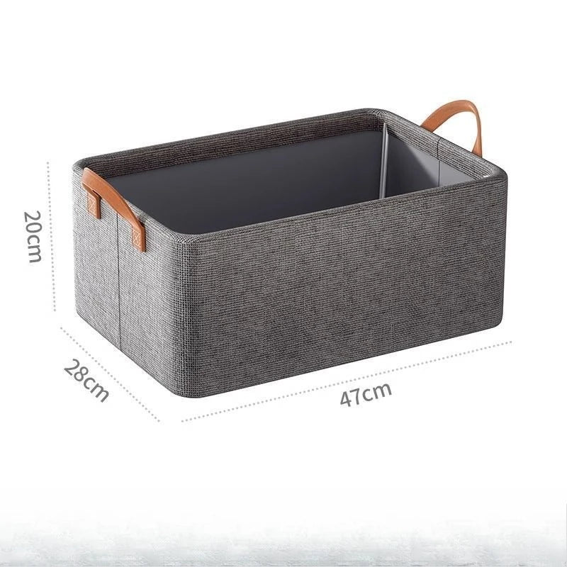 New Steel Frame Clothing Storage Box Cover Foldable Clothing Storage Box Household Moisture proof Pants Storage Basket Zpaxo grey with lid