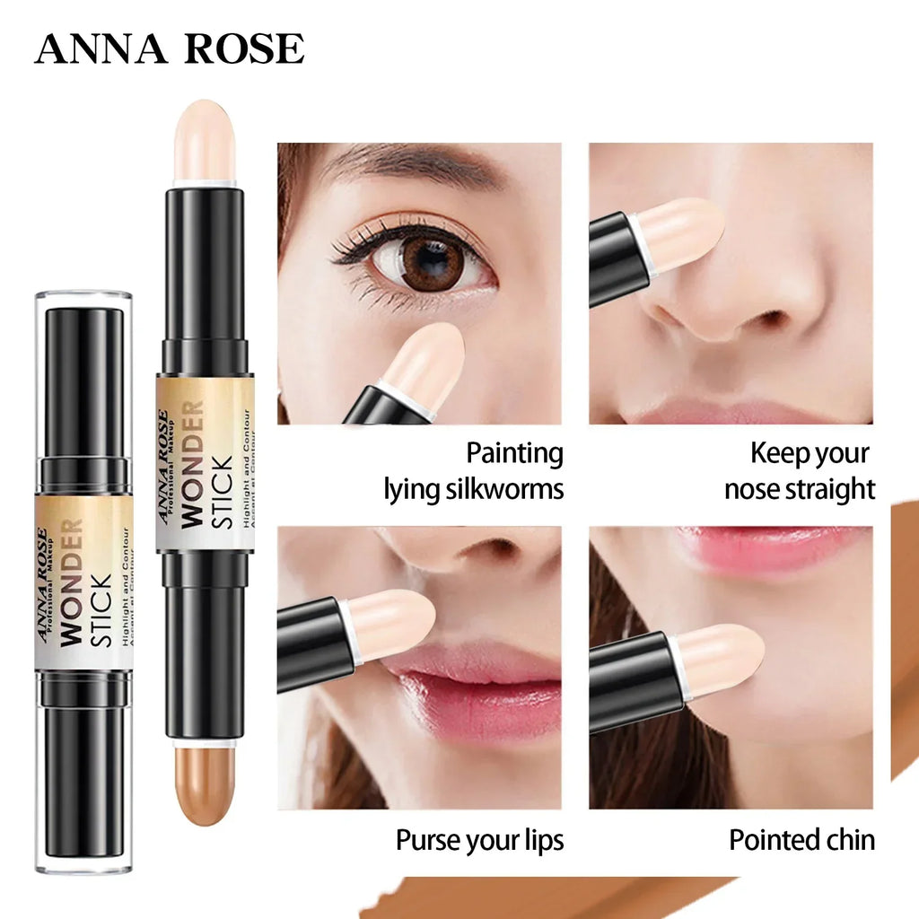 Double-ended Face Foundation Concealer Pen Highlighter Waterproof Zpaxo