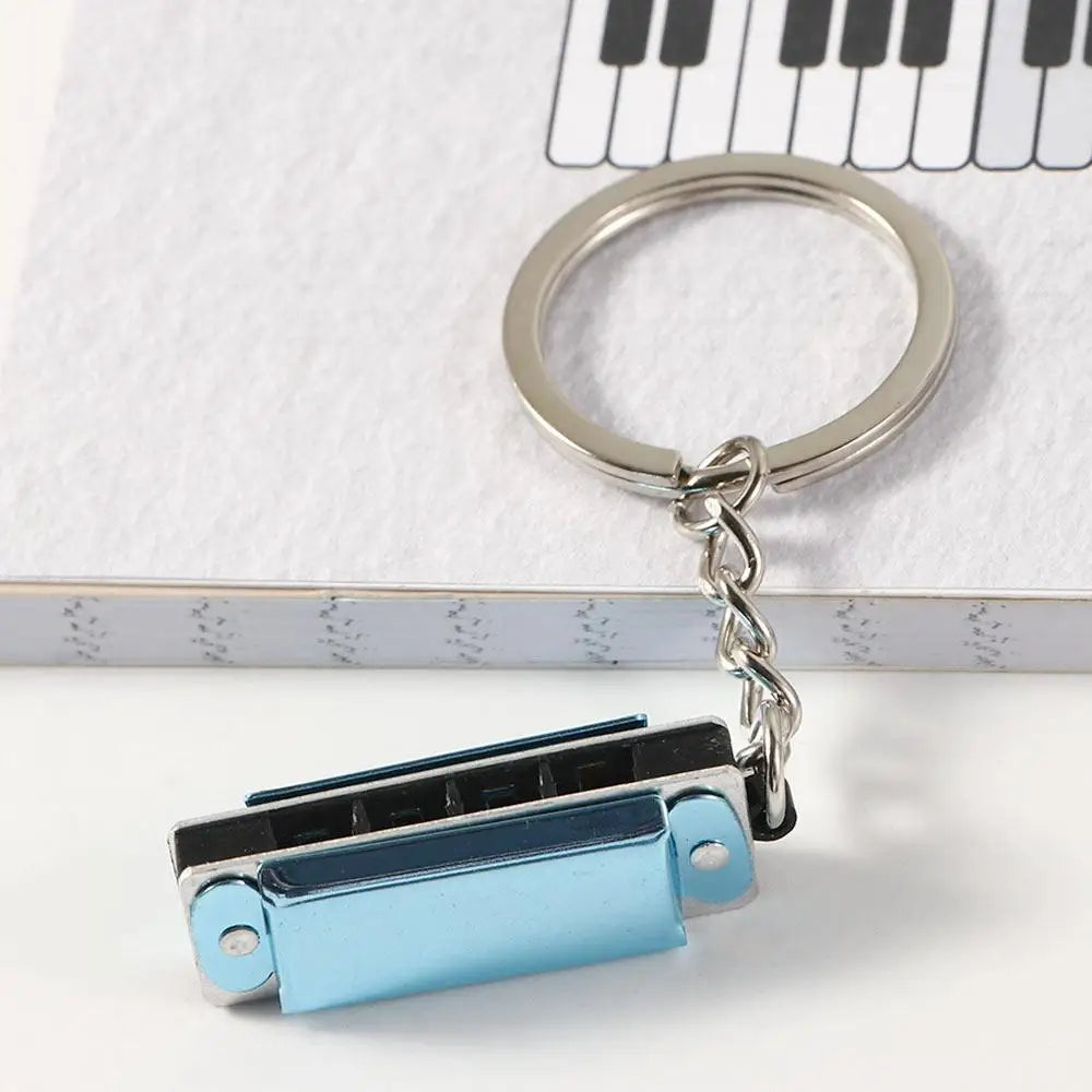 Musical Instruments Shaped Woodwind Instruments Bag Pendant Hanging Pedants Keys Holder Harmonica Keychain Harmonic Keyring Zpaxo