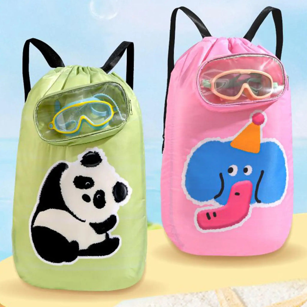 Kids Pool Bag Drawstring Backpack Beach Sandproof Daypack Outdoor Zpaxo