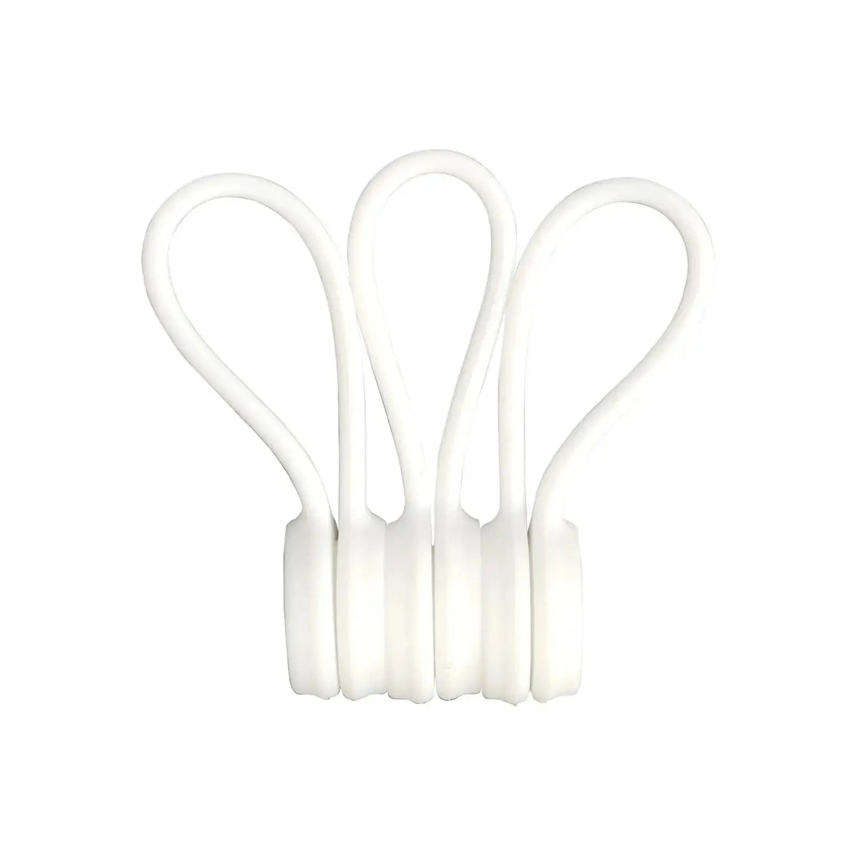 Silicone Magnetic Cable Ties Management Magnet Twist Reusable Cord Zpaxo White 3pcs