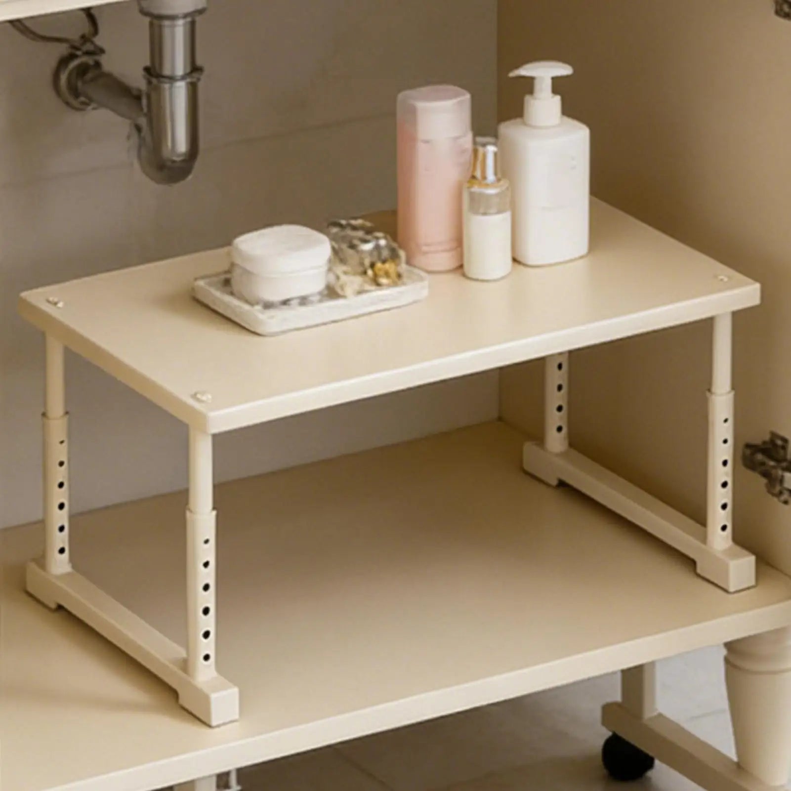 Cabinet Organizer Shelf Stackable Carbon Steel Adjustable Cabinet Organizer Closet Shelves for Home Kitchen Bedroom Living Room Zpaxo