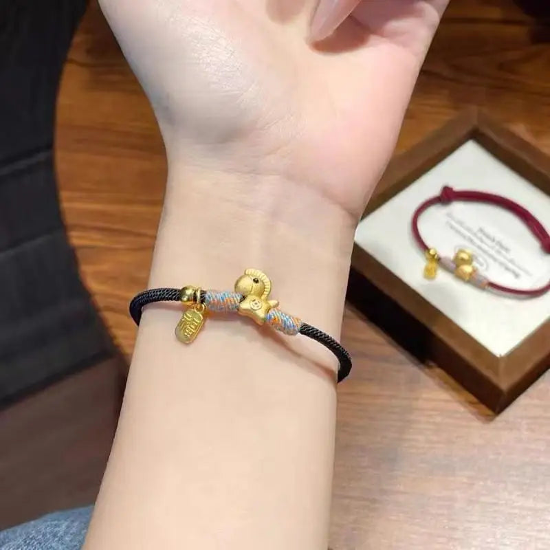 Festive Red Woven Rope Bracelet 2026 Horse Year Charm Women S Jewelry Zpaxo