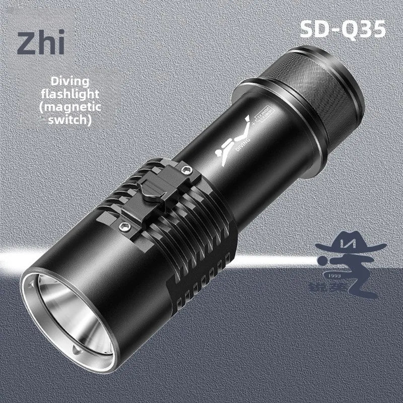 Professional Diving Flashlight Strong Light L2 Electromagnetic