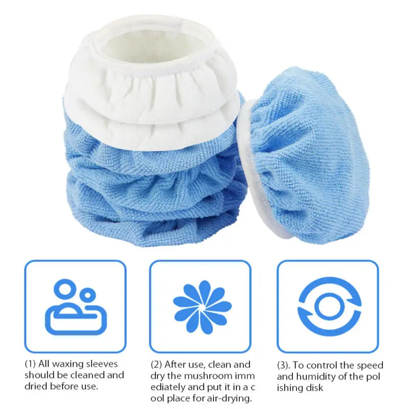 12pcs Car Polishing Disc Auto Waxing Applicator 5-6 inches Microfiber Bonnet Polisher Pad Polishing Accessories Cleaning Tool Zpaxo
