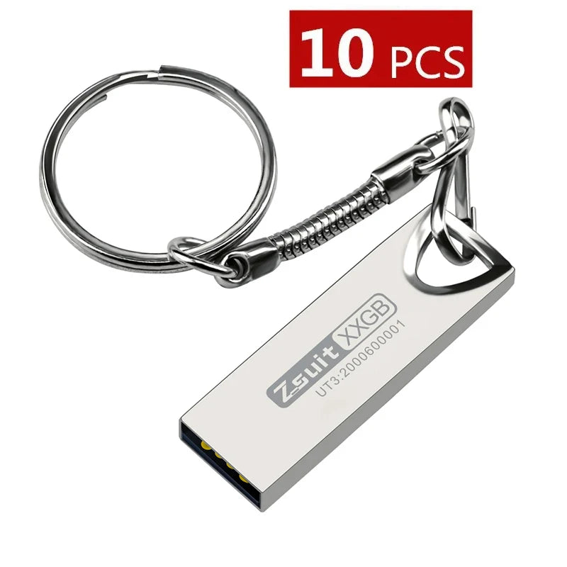 Zsuit 10Pcs USB Flash Drive 64GB Pen Drive 2G 4G 8G Metal Pen Drive Usb Stick 32G Memory Stick Free Custom Logo Flash Usb 3.0 Zpaxo usb 2.0-4GB Silver
