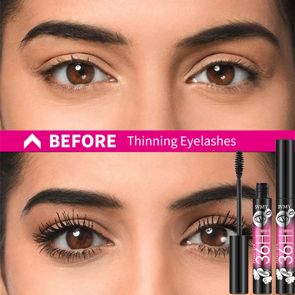 Prolonged 36H Curling Mascara Waterproof Silk Thin Brush Head Smudge Proof Volumizing Non-caking Mascara Makeup Lash Extension Zpaxo