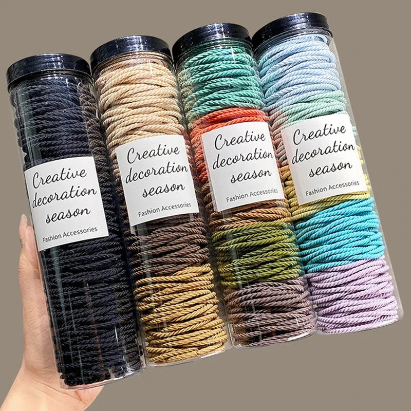 100pcs/lot Hair Bands Solid Color Elastic Rubber Band Hair Band Tie Headband Hair Accessories for Ponytail Hairbands Zpaxo