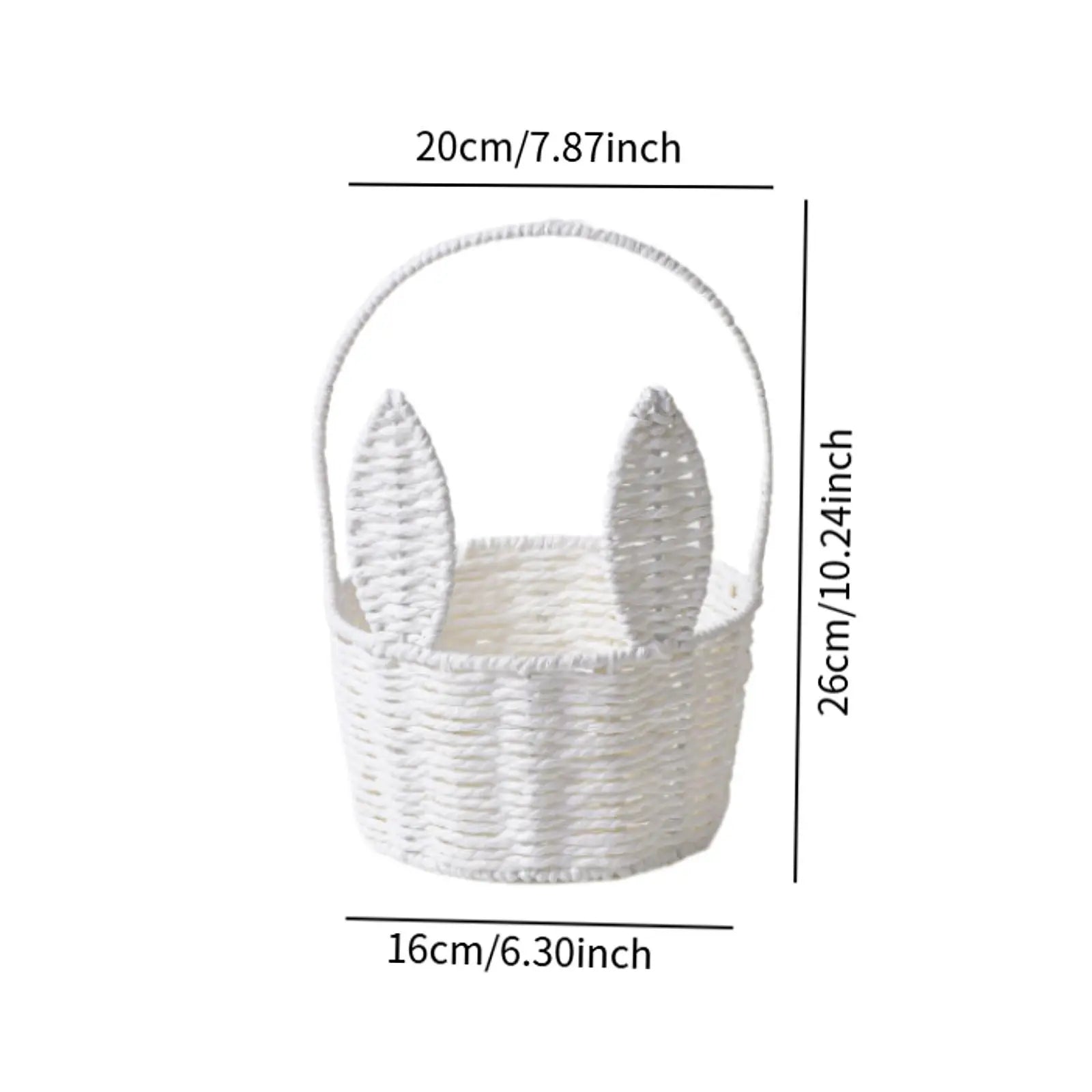 Miniature Easter Bunny Basket – Reusable Decorative Storage Easter Storage Basket Zpaxo White