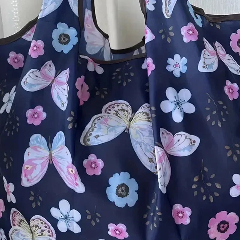 Foldable Butterfly Flower Reusable Tote Bag – Eco Shopping Bag Reusable Tote Bag Zpaxo