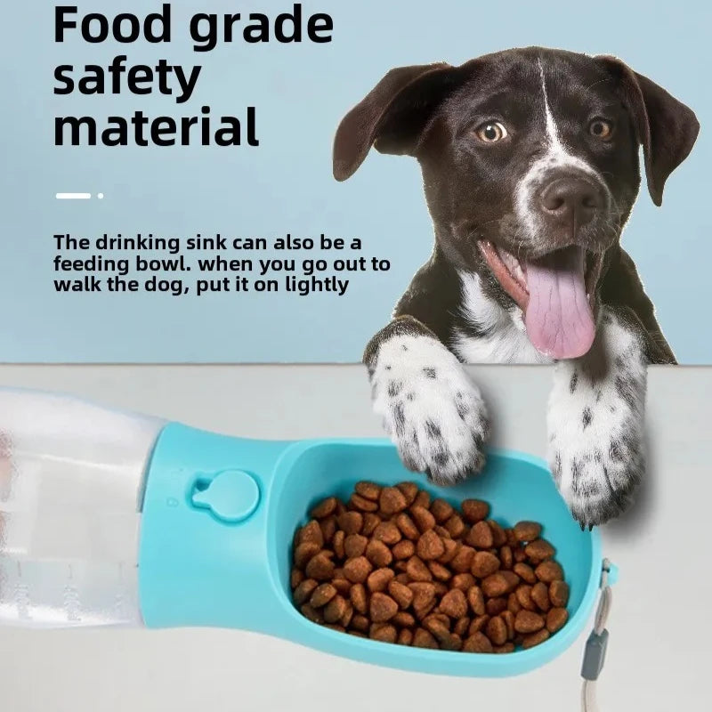 1 Dog Water Bottle Poop Bag Dispenser Portable Pet Feeder Cat Bowl Zpaxo