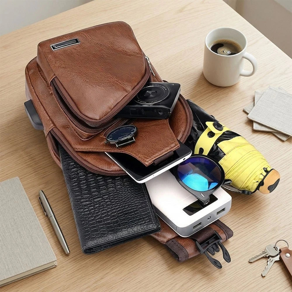 Men's Chest Bag Adjustable Strap Zipper Closure Multifunctional