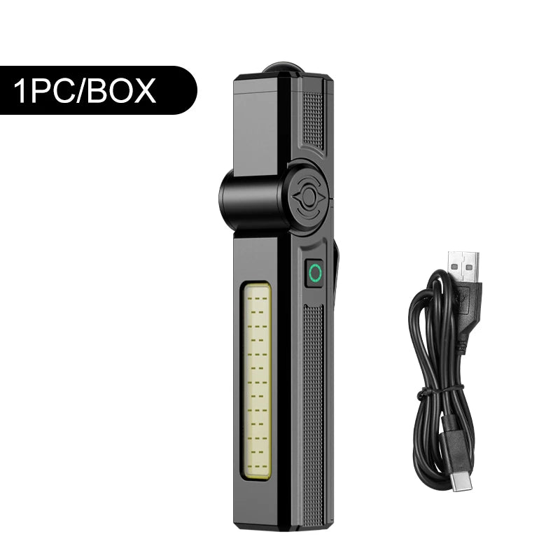 COB LED Work Light – USB Rechargeable Magnetic Torch Flashlight