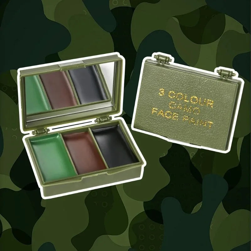 Three-Color Camouflage Face Painting Tactical Outdoor Cs Field Equipment Realistic Camouflage Makeup Oil for Disguise ＆ Blending Zpaxo 3 Color