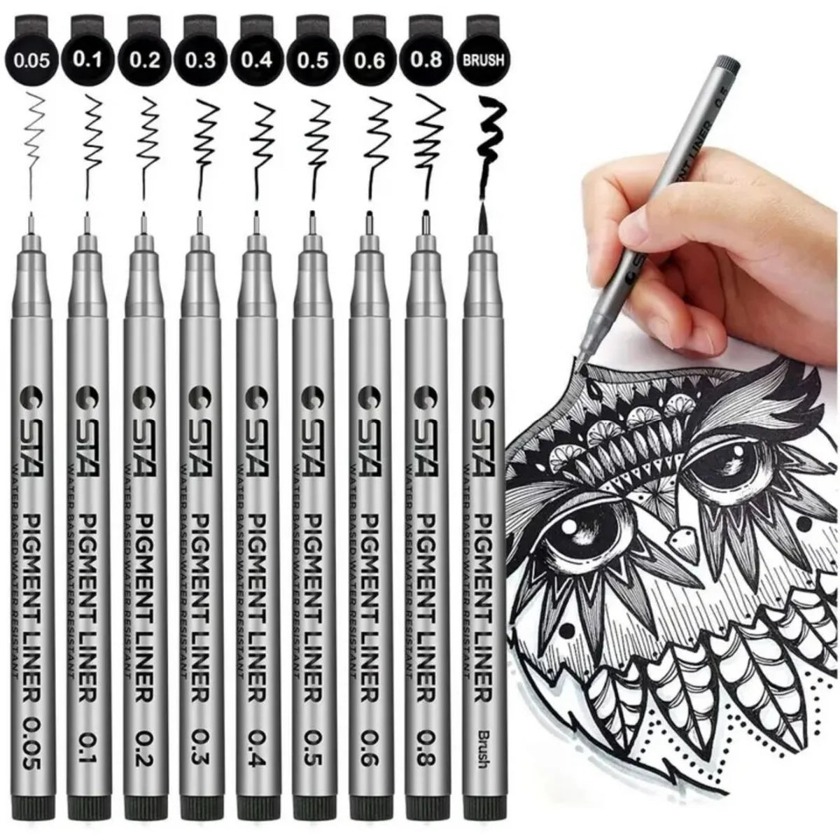 Waterproof STA Art Markers Brush Pen Office Professional Fine Line