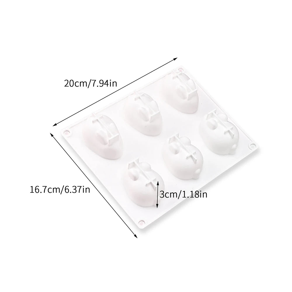 3D Easter Bunny Rabbit Silicone Mold Chocolate Fondant Mousse Cake Decorating Dessert Pudding Baking Candle Soap Craft Casting Zpaxo J2525