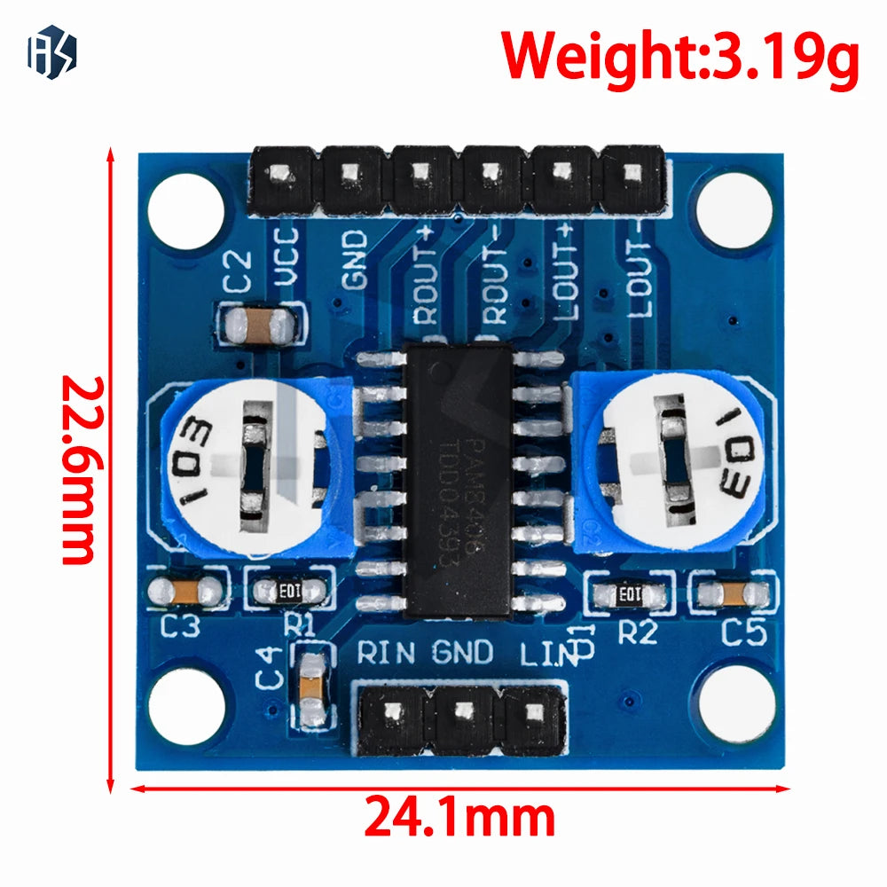 PAM8406 Digital Power Amplifier Board Volume Potentiometer Stereo Zpaxo