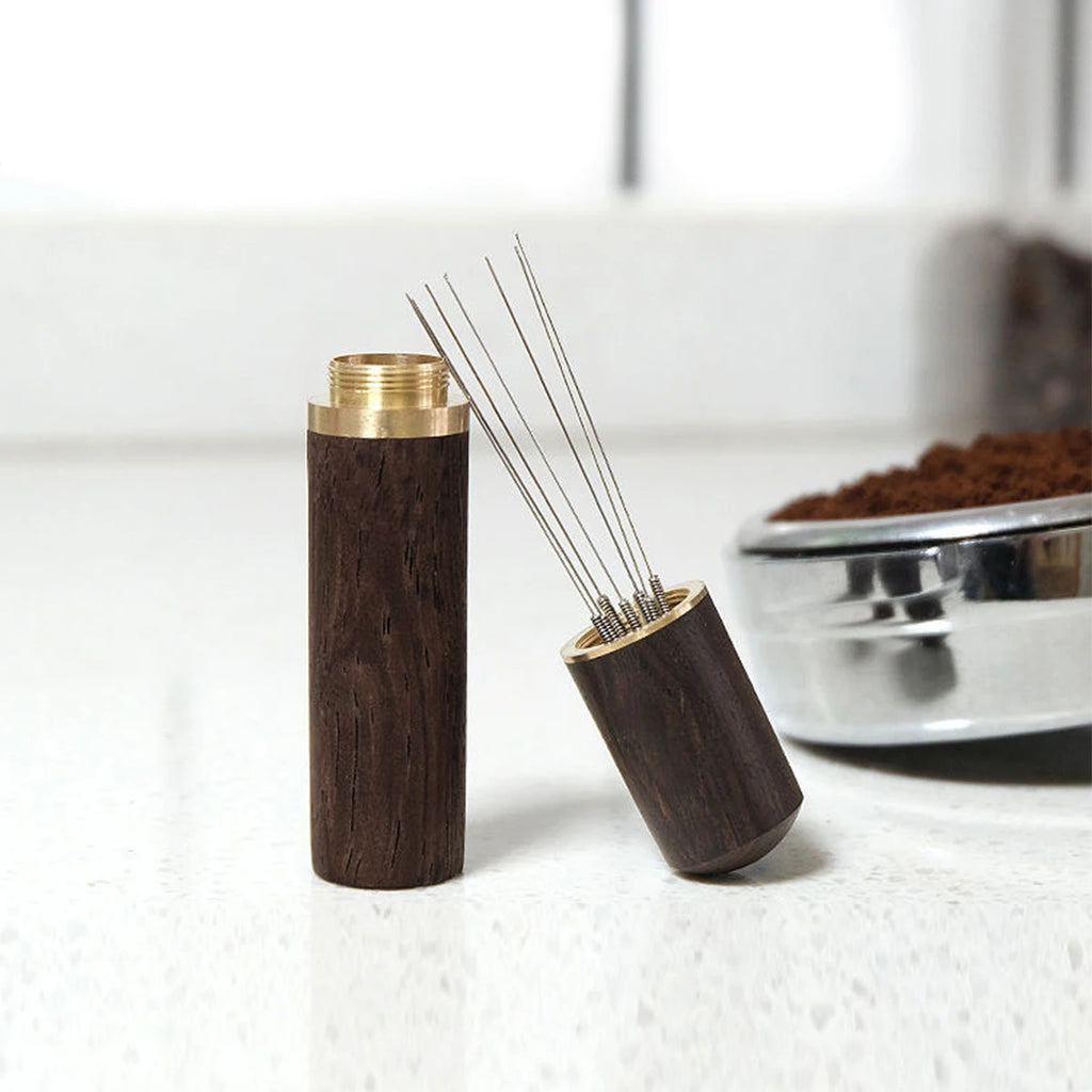 6-Needle Espresso Distribution Tool – WDT Wood Handle