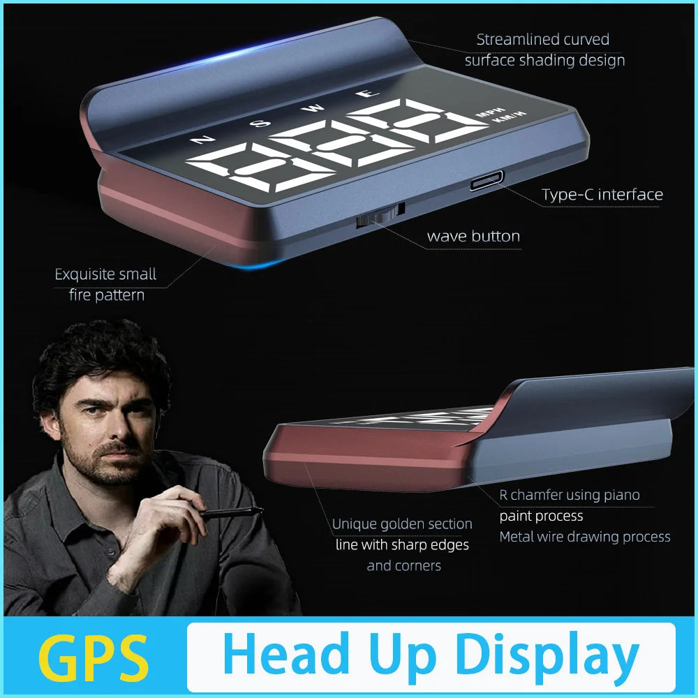 Car Head Up Display W2S HUD Digital GPS Speedometer MPH Overspeed