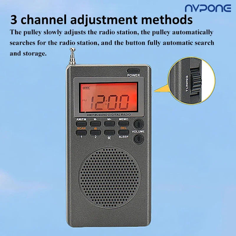 Portable FM AM Radio Mini 9K 10K Radios Receiver Built-in Speaker