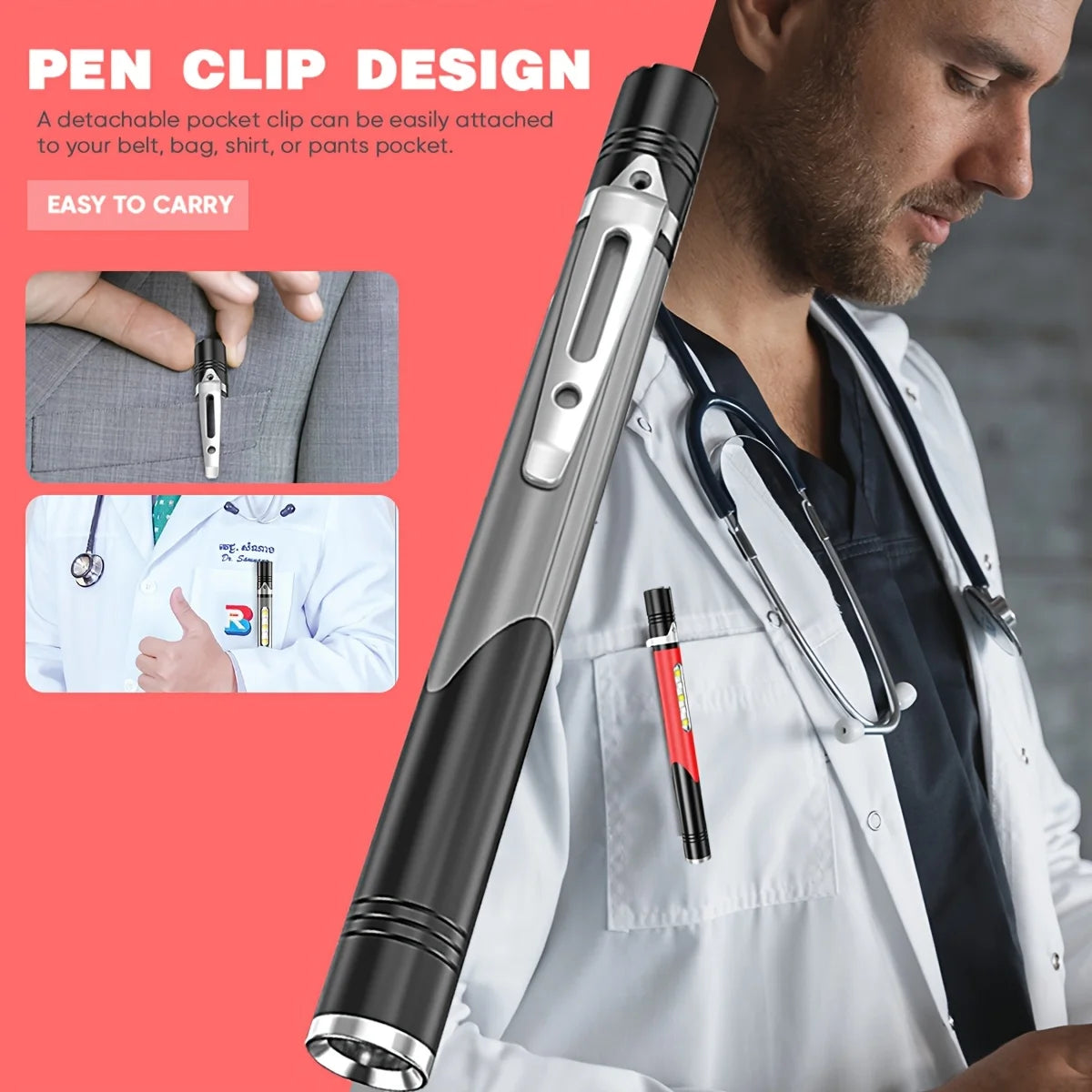 POCKETMAN USB Rechargeable Pen Flashlight – 4-Mode COB LED Pen Flashlight Zpaxo