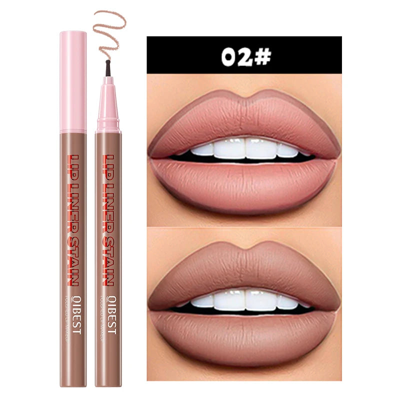 2-in-1 Matte Lip Liner Smooth Application Waterproof Anti Smudge