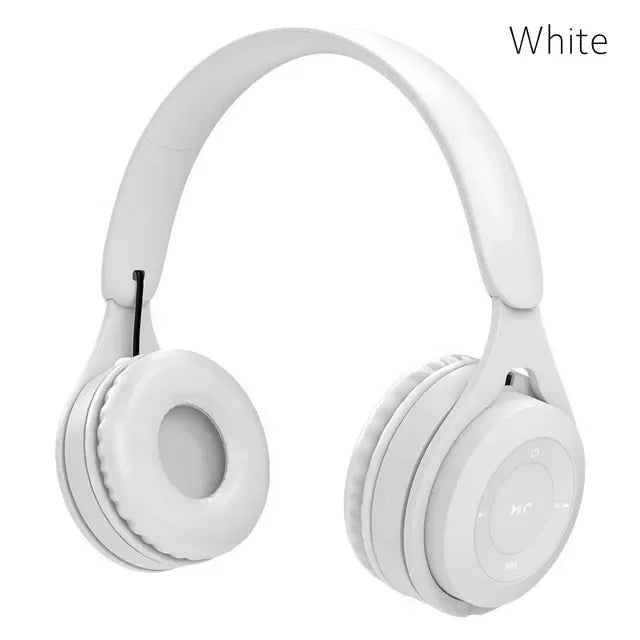 Macaron Headphones Kids Wireless Bluetooth Headphone Stereo Headband Gaming Headset with Mic Gamer Girl Gift for Mobile Tablet Zpaxo WHITE