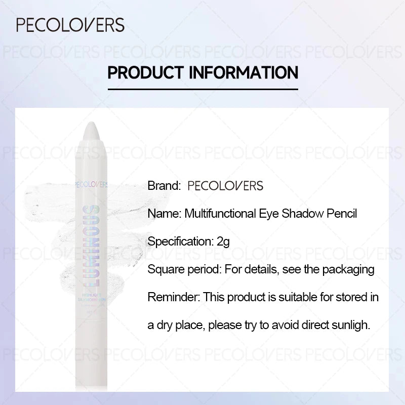 1PC Shimmery Matte Highlighter Eyeshadow Stick, Waterproof Long-Lasting, Non-Smudge Pearlescent Finish Zpaxo