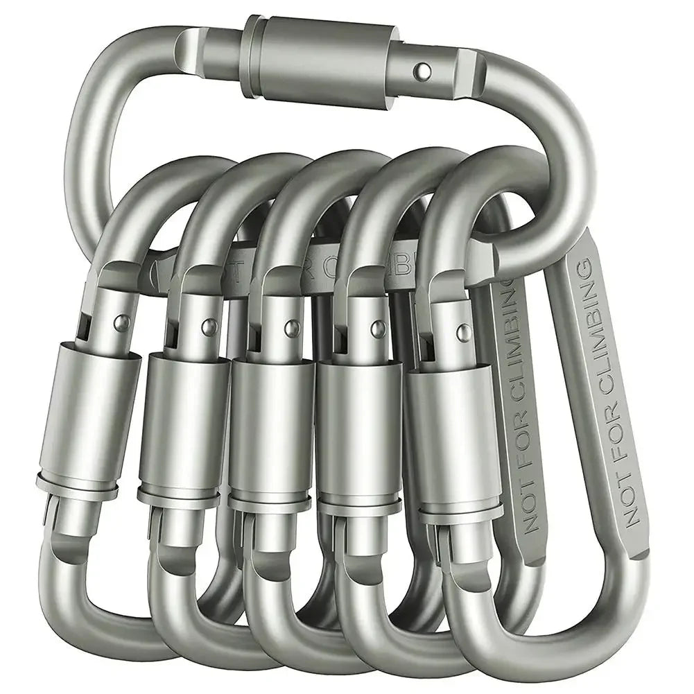 6x Aluminum Alloy Backpack Carabiner Keychain Outdoor Camping Hiking