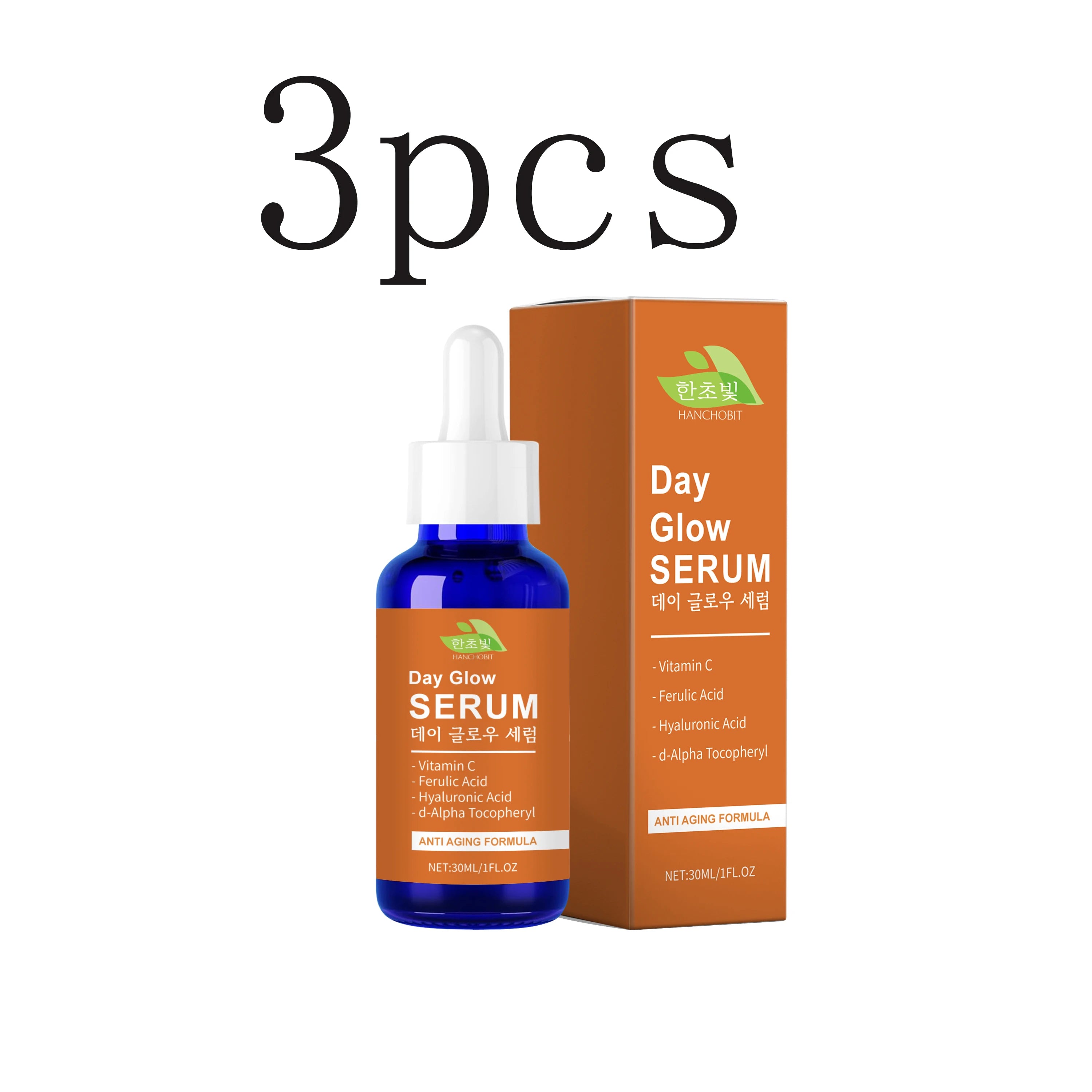 Vitamin C & Hyaluronic Acid Serum – Brighten & Hydrate Skin Face Serum Zpaxo 30mlx3pcs