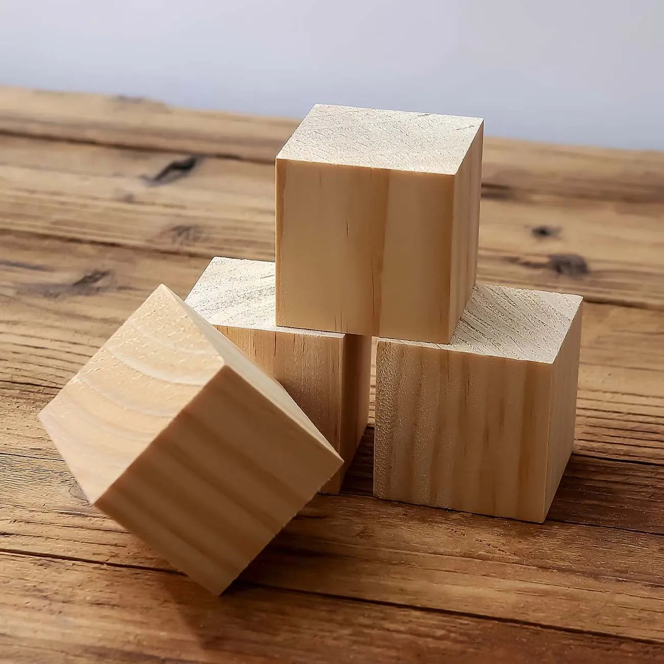 4-Pack 4CM Wood Cube Blocks – DIY Craft, Painting & Models Wood Craft Blocks Zpaxo