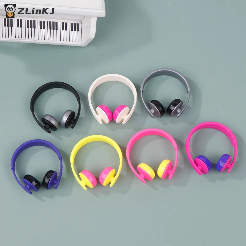 ▶5Pcs Mini Headphones Toys Gifts DIY Sunglasses Straw Hat Scarf Jewelry Accessories Decoration Zpaxo